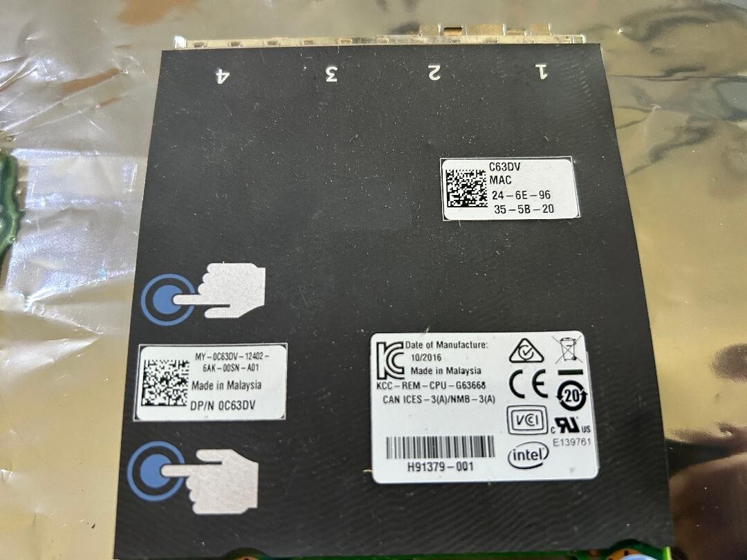 Qty.3 Dell 0C63DV X520 2x 10GbE 2x 1Gb I350 Ethernet Network Daughter Card C63DV