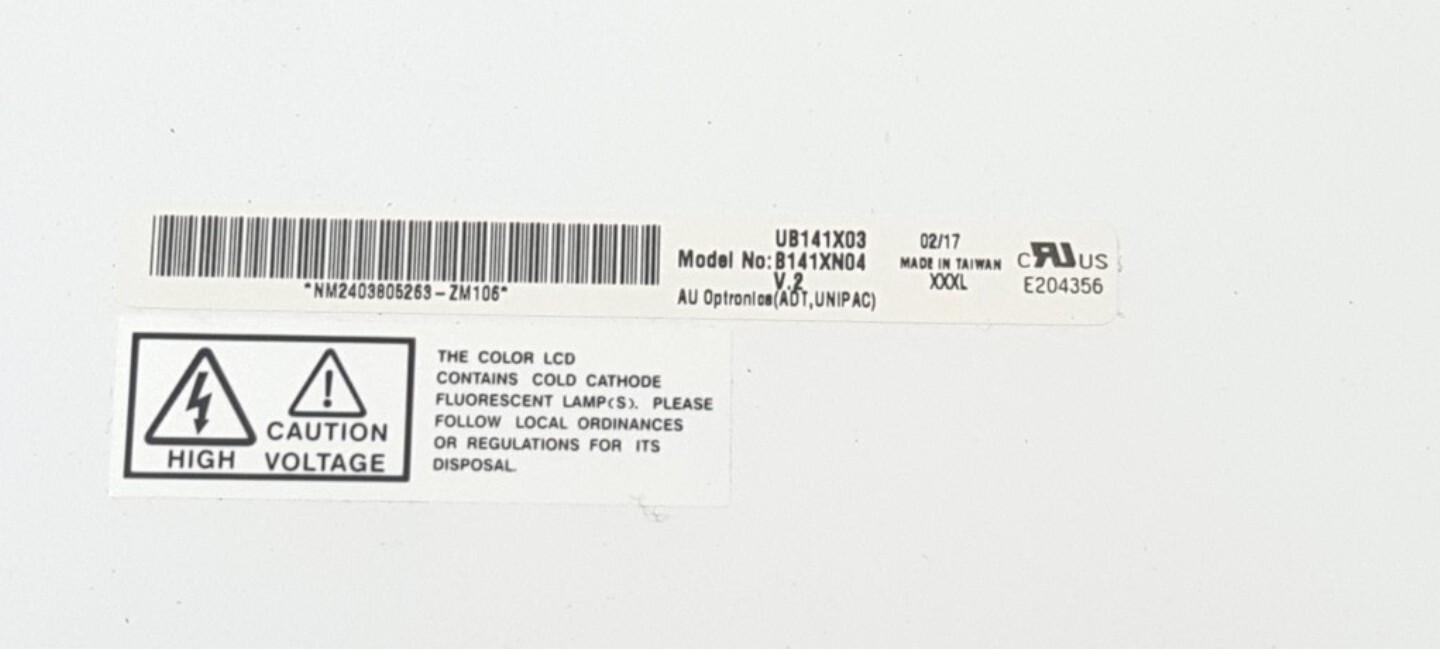 AU Optronics 14.1″ 1024×768 XGA 20pin Laptop Matte LCD Screen B141XN04 V.2