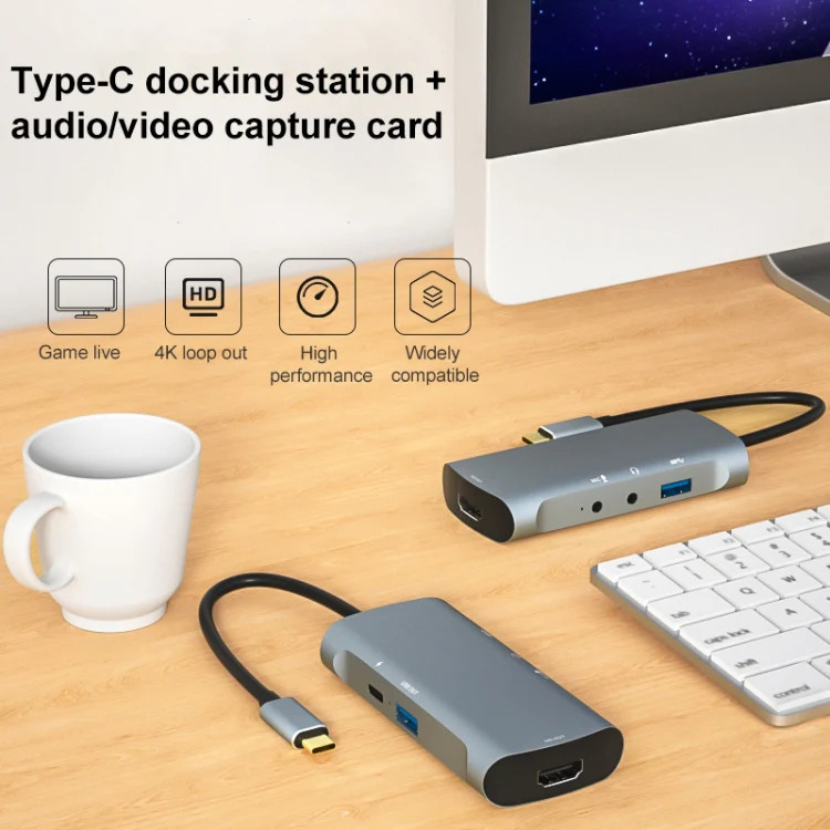 Z41 6 in 1 USB-C / Type-C to PD USB-C / Type-C + HD HDMI + USB 3.0 + 3.5mm AUX +