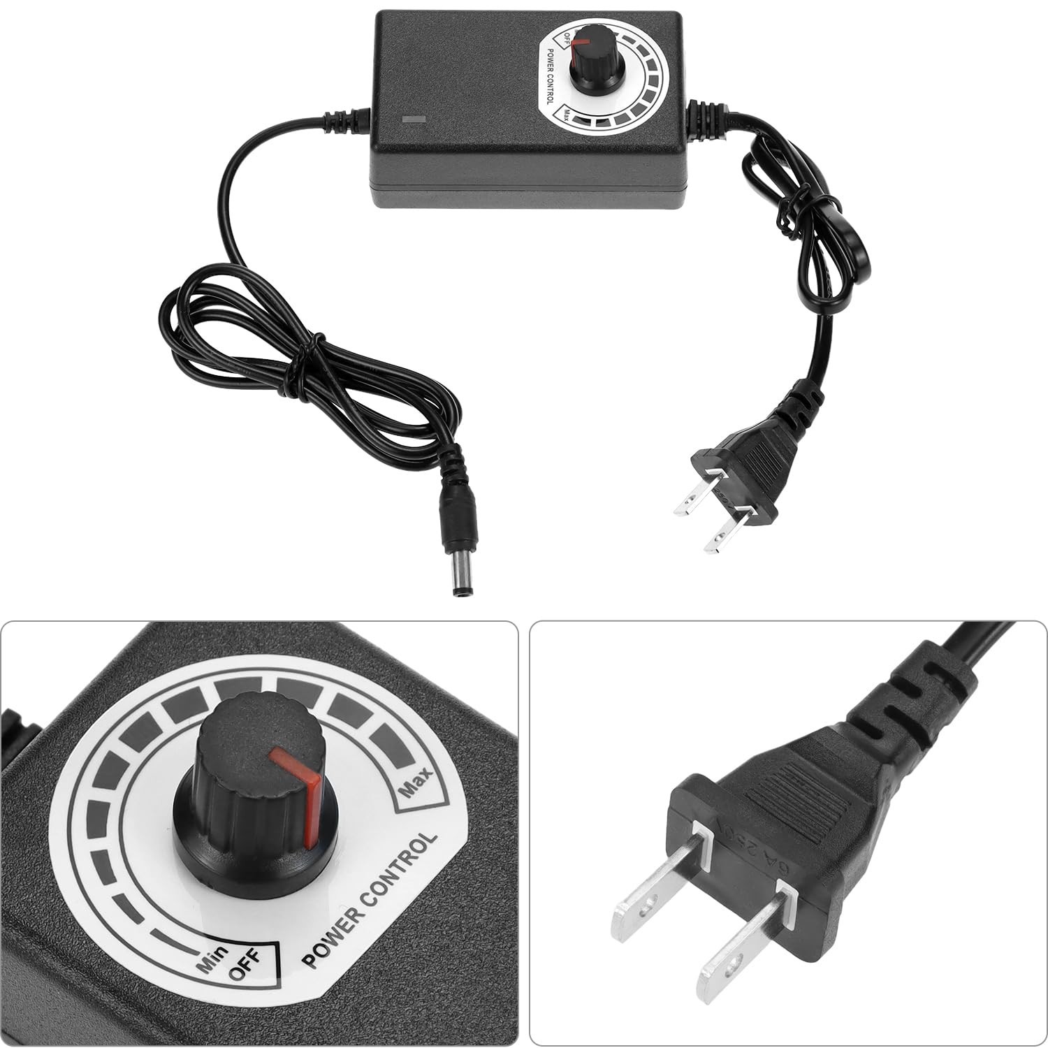 QWORK 120mm & 240mm Computer Cooling Fan Kit w AC Plug Speed Controller