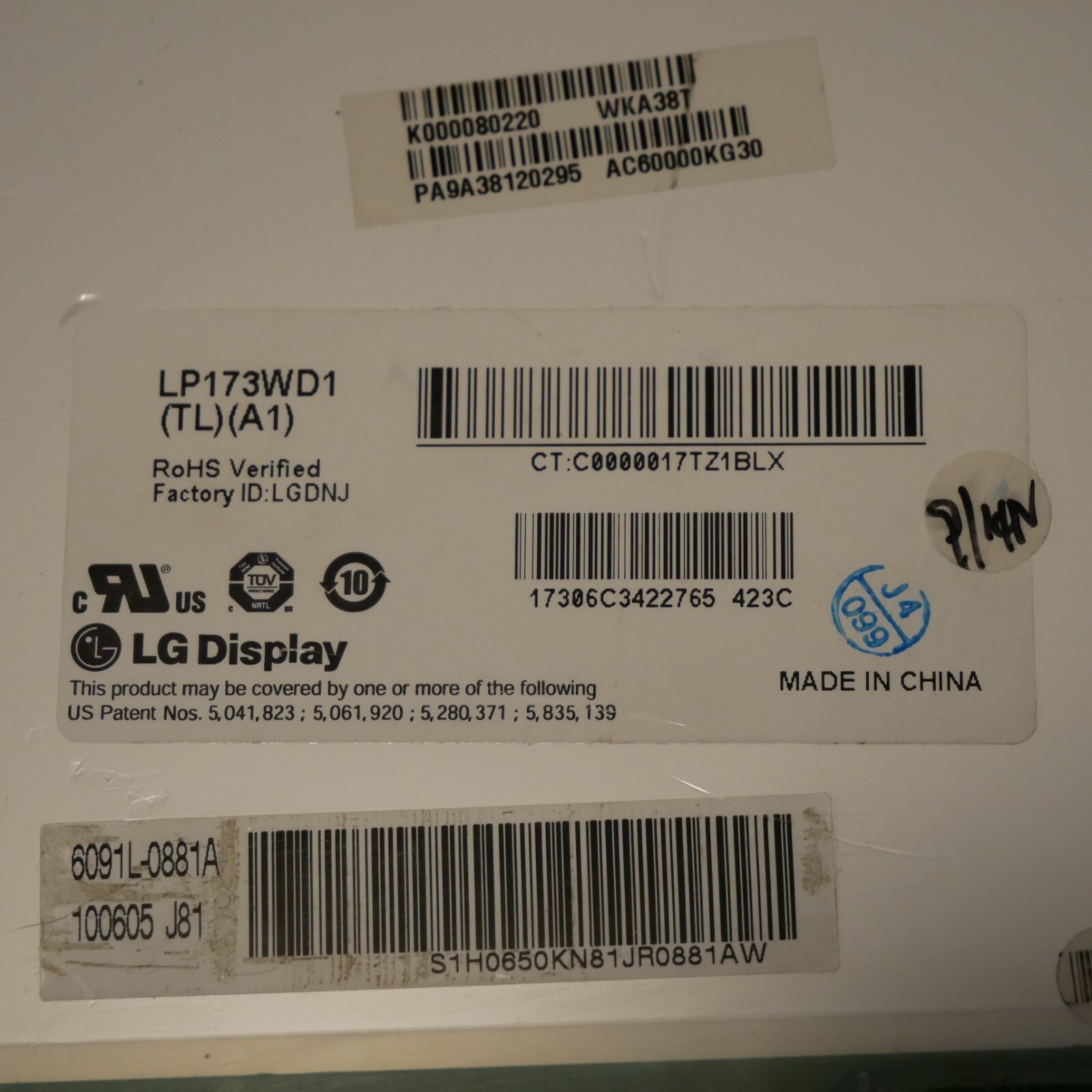 LG Display 17.3 inch WLED Backlight Screen HD+ 40 Pin LVDS LP173WD1(TL)(A1)