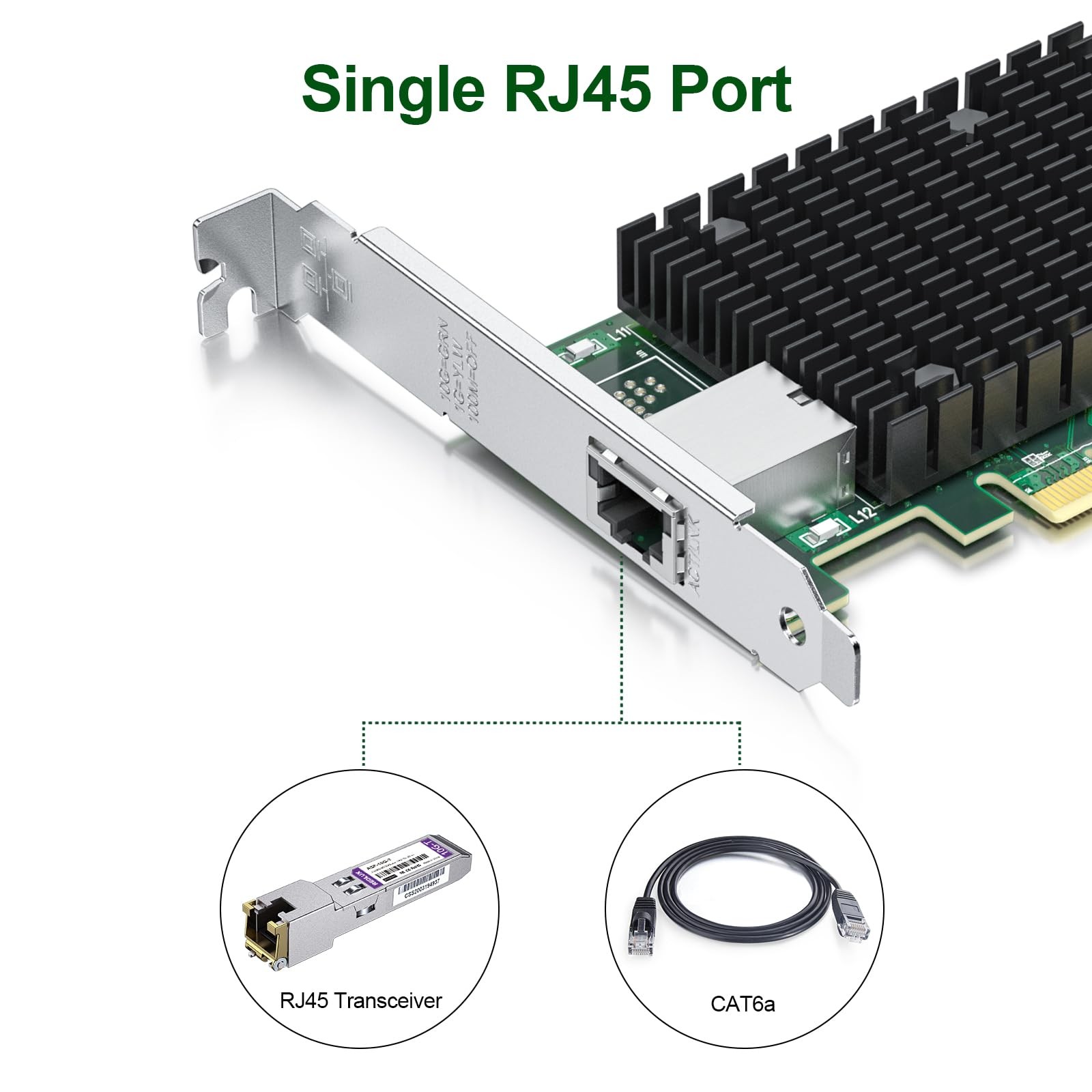 10GB PCIe Network Card NIC Intel X540 Single RJ45 Port PCIE 2.0 X8 Windows