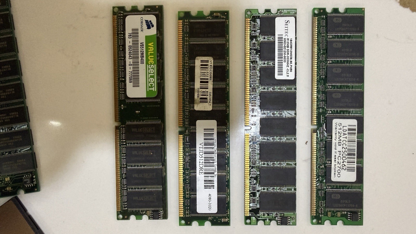 Assortment of 512 MB DDR 330 Memory RAM