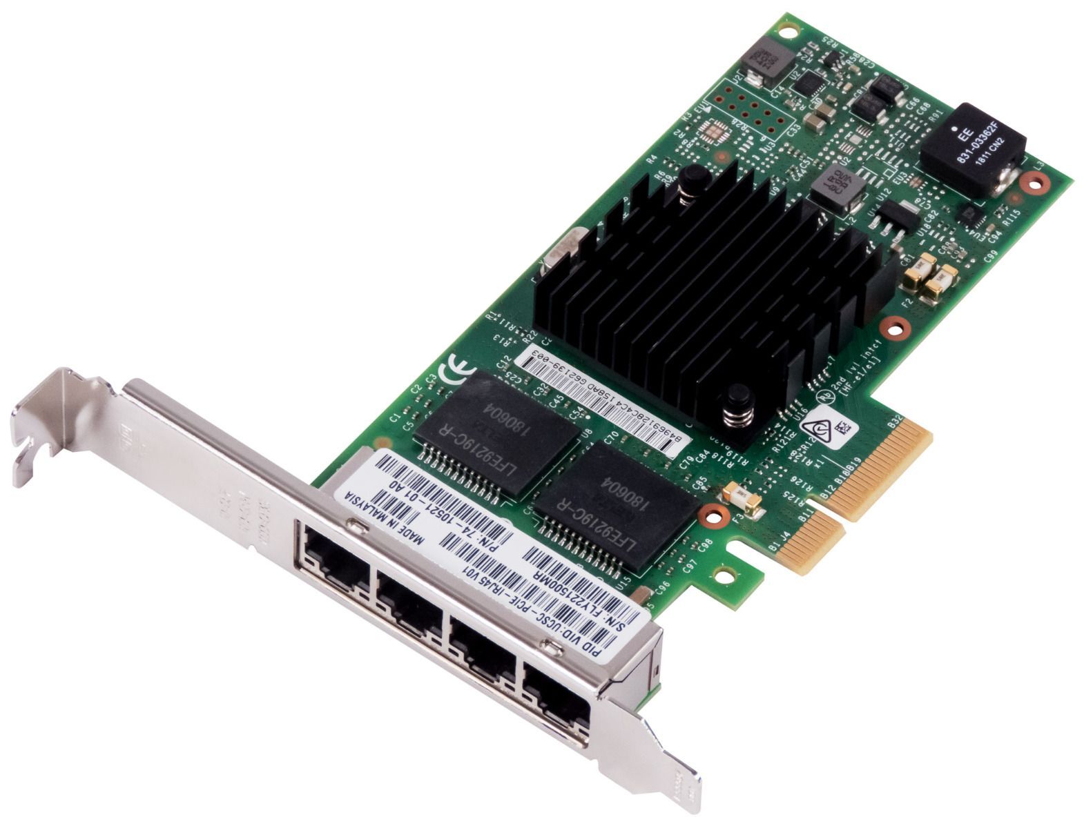 Network Card CISCO 74-10521-01 A0 Quad Port 1Gbps PCI-Ex4