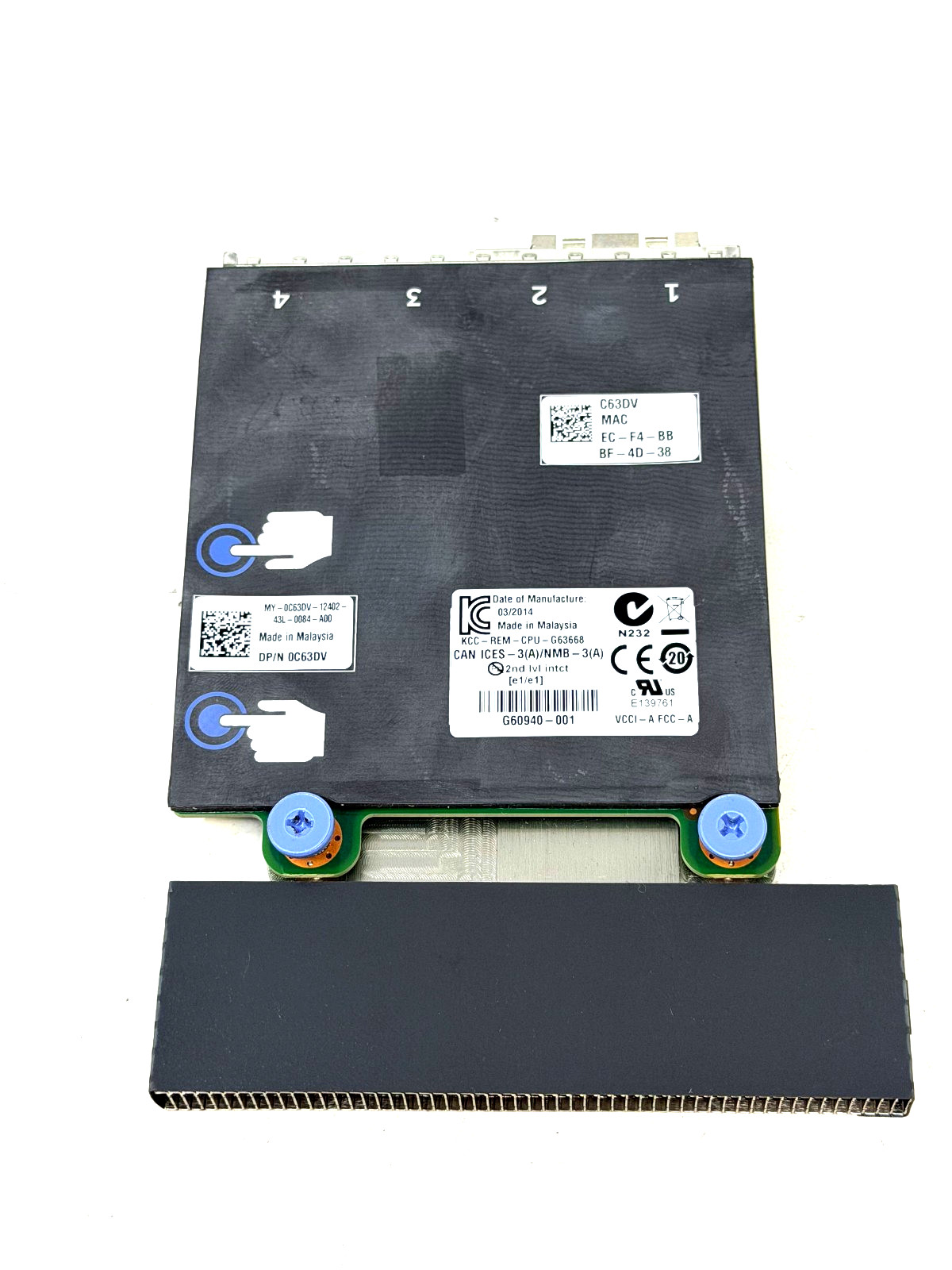 *Lot of 4* Dell Dual-port Network Daughter Card 10GBE SFP for Dell C63DV