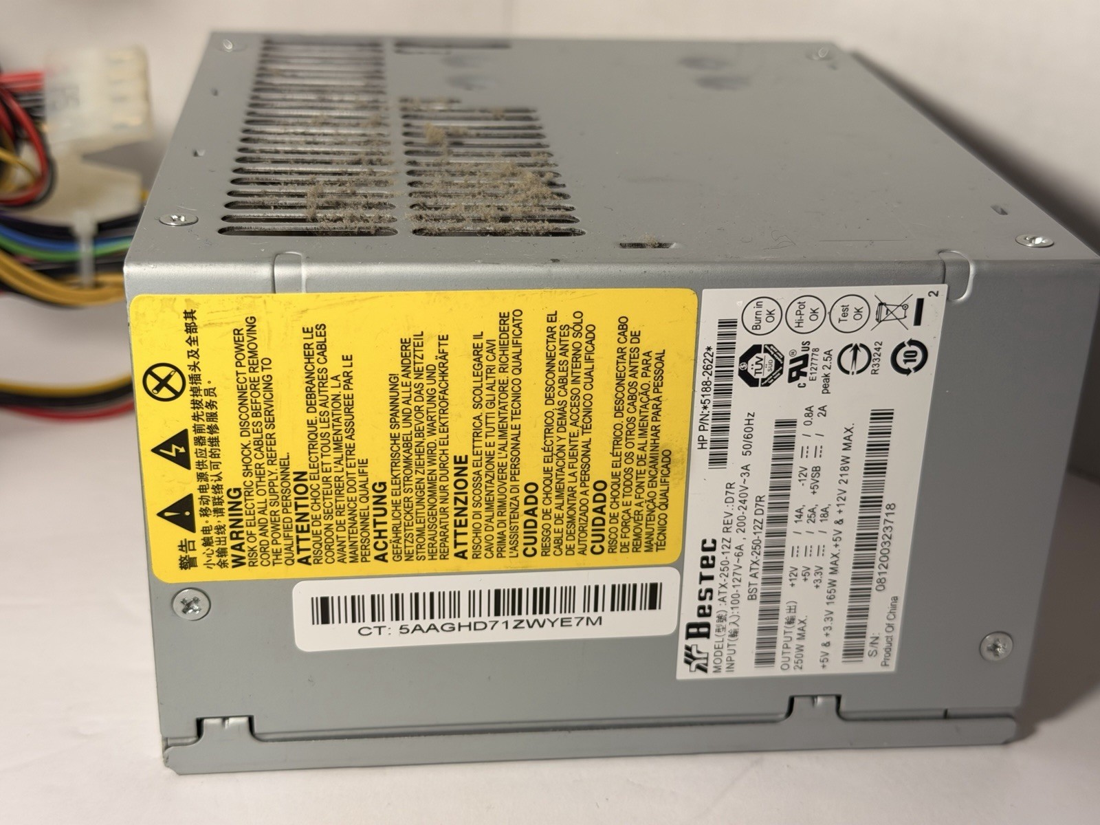 Motherboard HT2000 Athlon CPU Fan HDD 250GB Power Block Unknown Specs *READ*