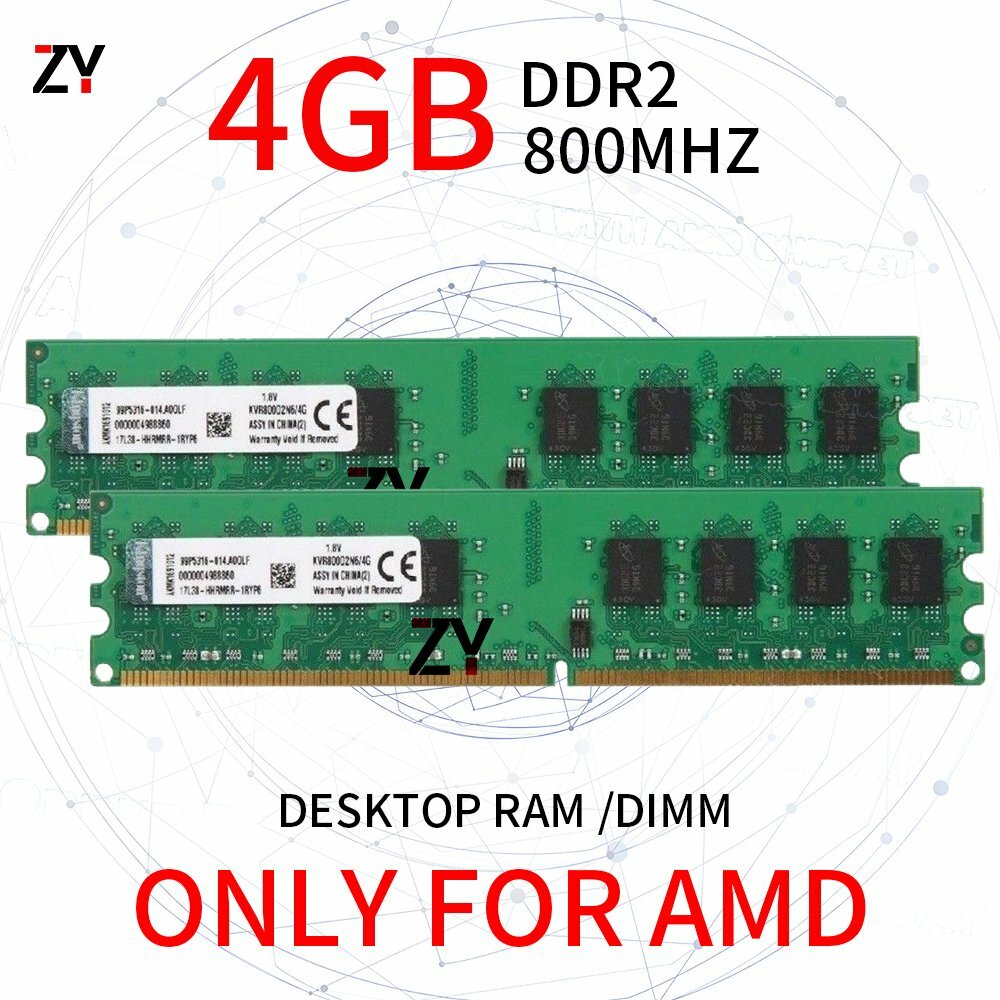 8GB 2x 4GB DDR2 PC2-6400U 800MHz AMD Desktop Memory RAM For Kingston ONLY AMD