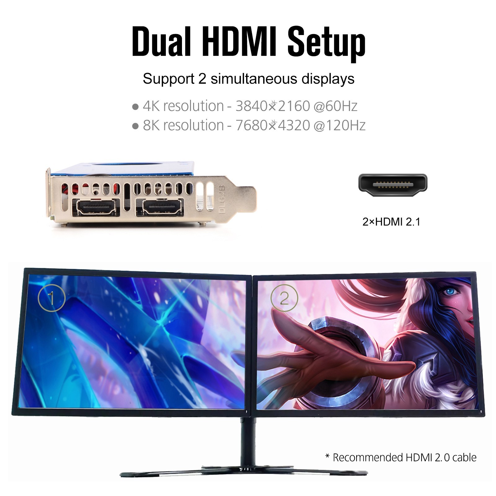 SRhonyra RTX 3050 6GB GDDR6 Low Profile Graphics Card 96-Bit Dual HDMI Display