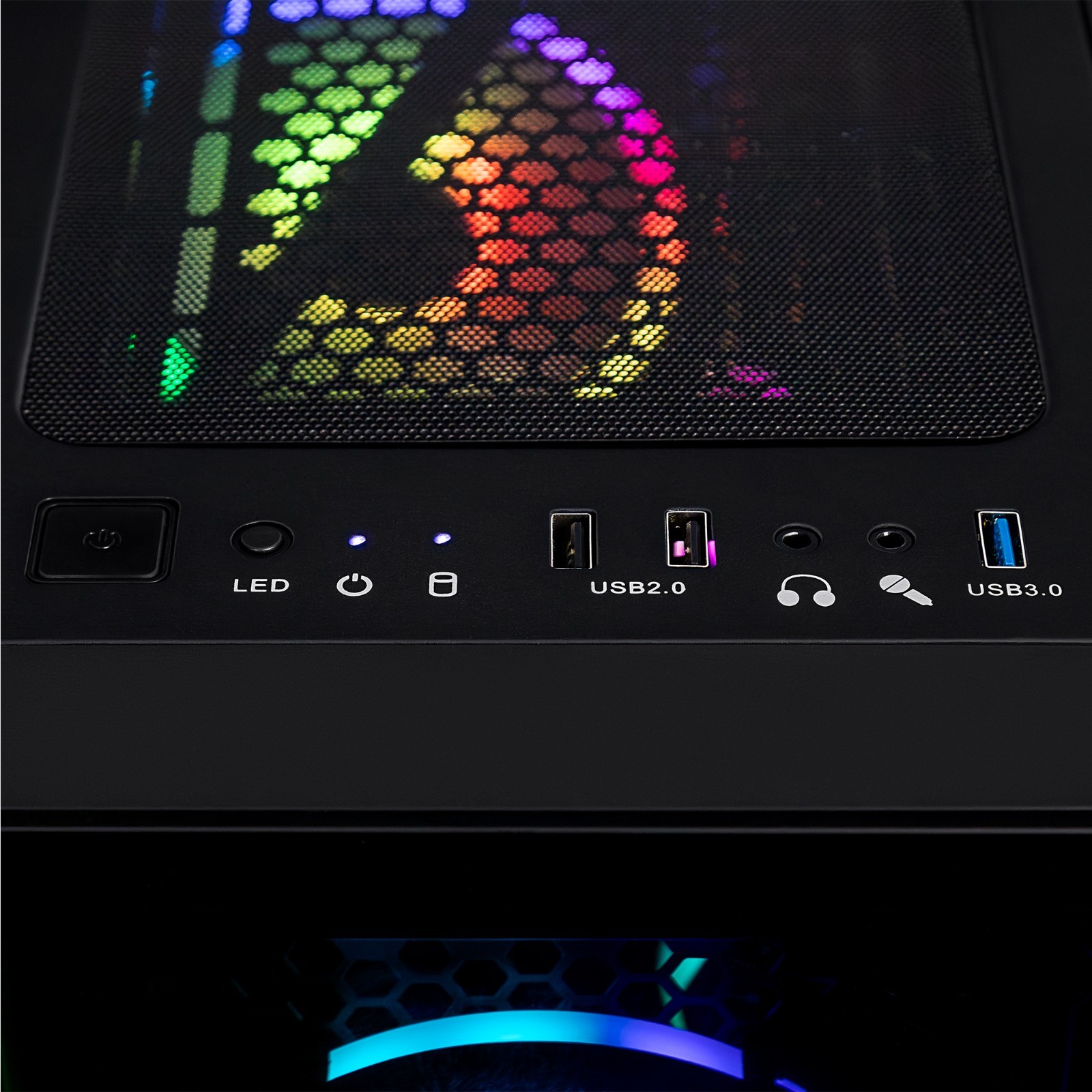 CLX Karnak Micro Tower Black, Tempered Glass, Includes 3 RGB Fans, no PSU, MATX