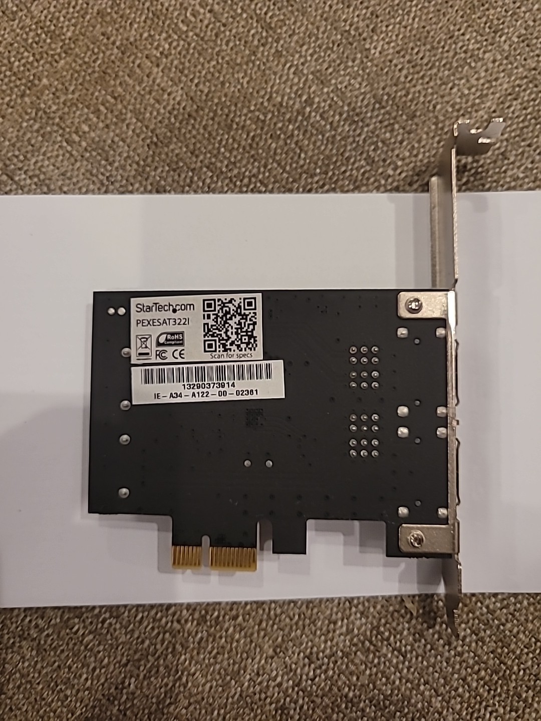 StarTech 2 Port PCI Express SATA 6 Gbps eSATA Controller Card PEXESAT332I
