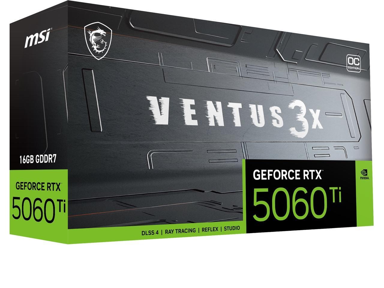 MSI Ventus GeForce RTX 5060 Ti 16GB GDDR7 PCI Express 5.0 x 16 (use x8) Graphics