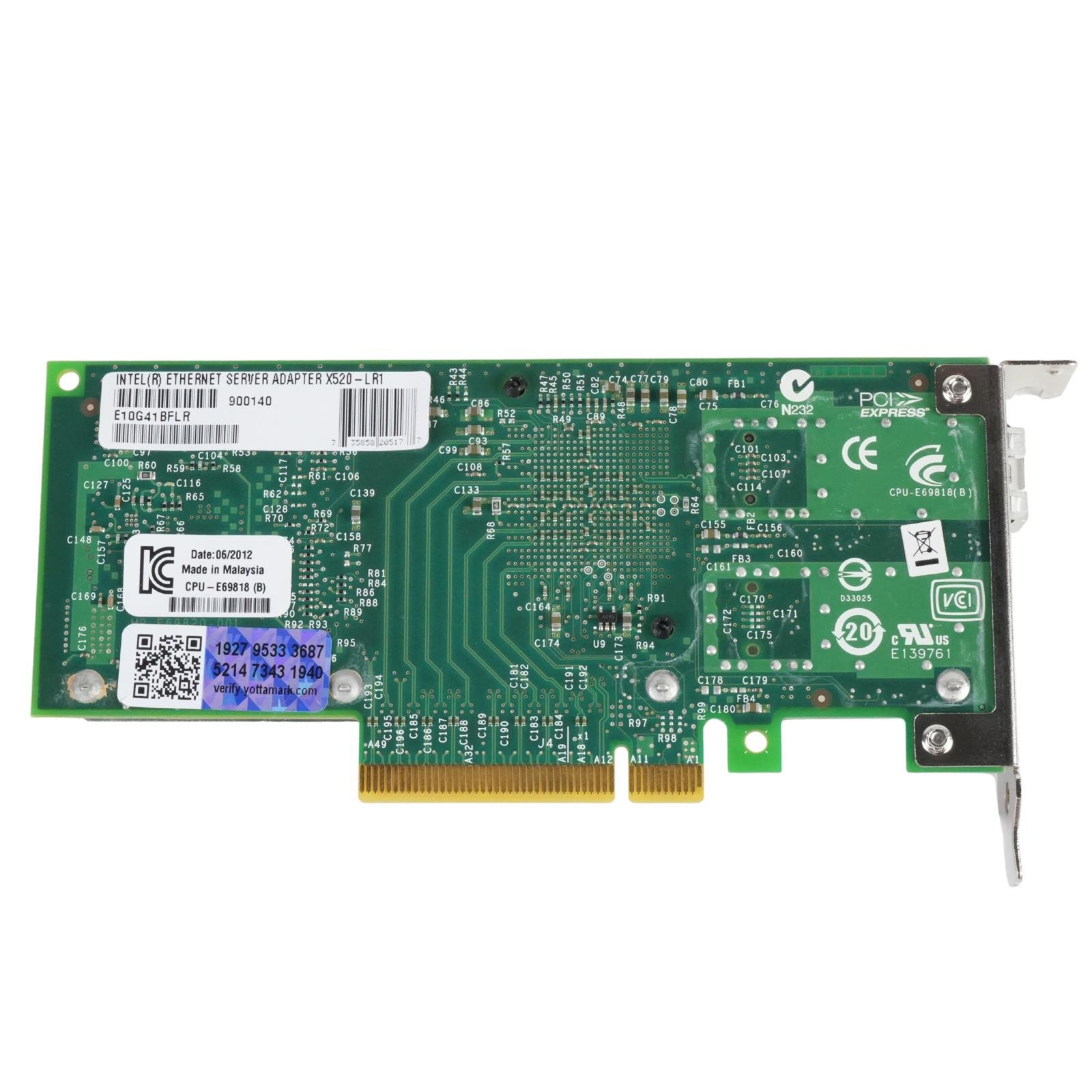 Intel E10G41BFLR X520-LR1 Single Port 10GbE PCIe 2.0 x8 Ethernet CNA NIC LP