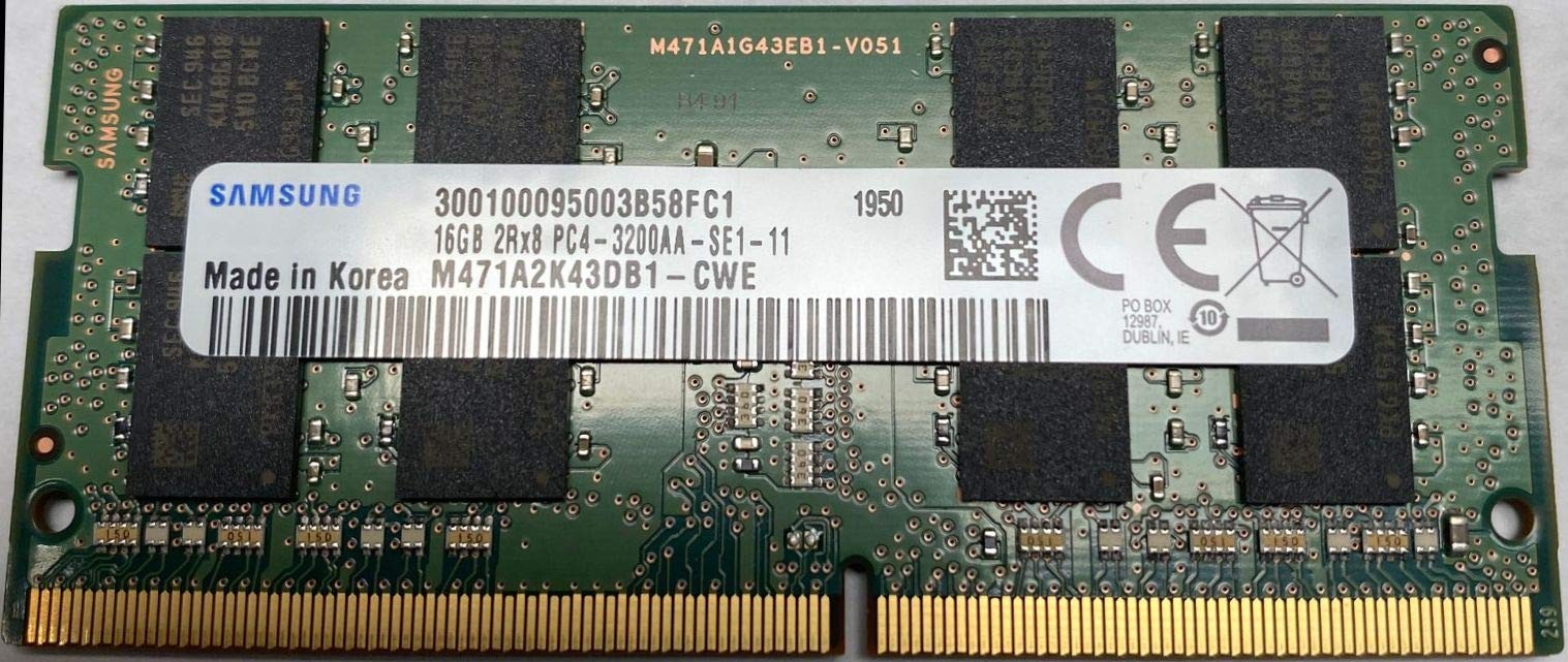16GB DDR4 3200MHz PC4-25600 1.2V 2Rx8 260-Pin SODIMM Laptop 16 Gb, Multicolor