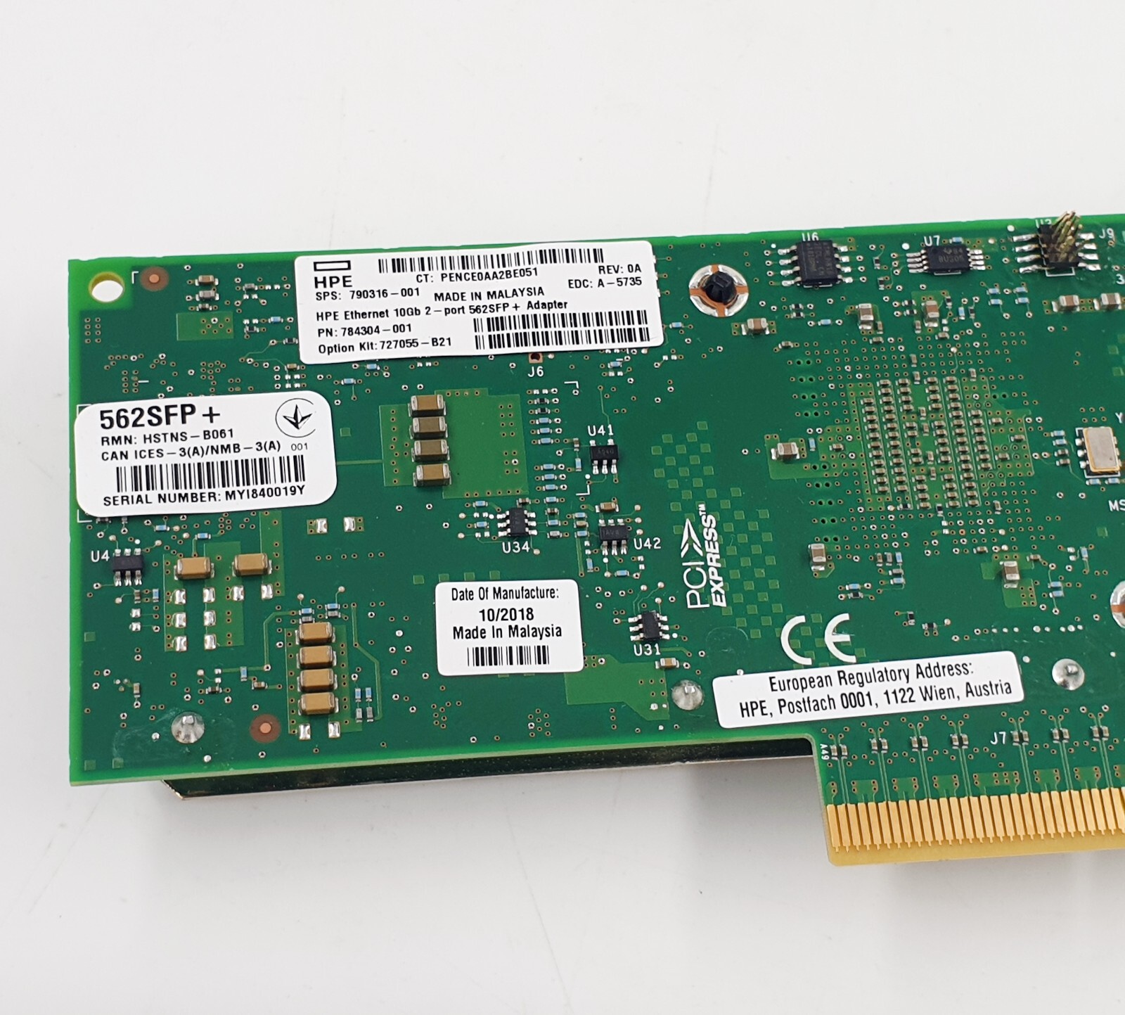 HP 790316-001 727055-B21 HPE Ethernet 10Gb 2-port 562SFP+ Adapter 784301-001