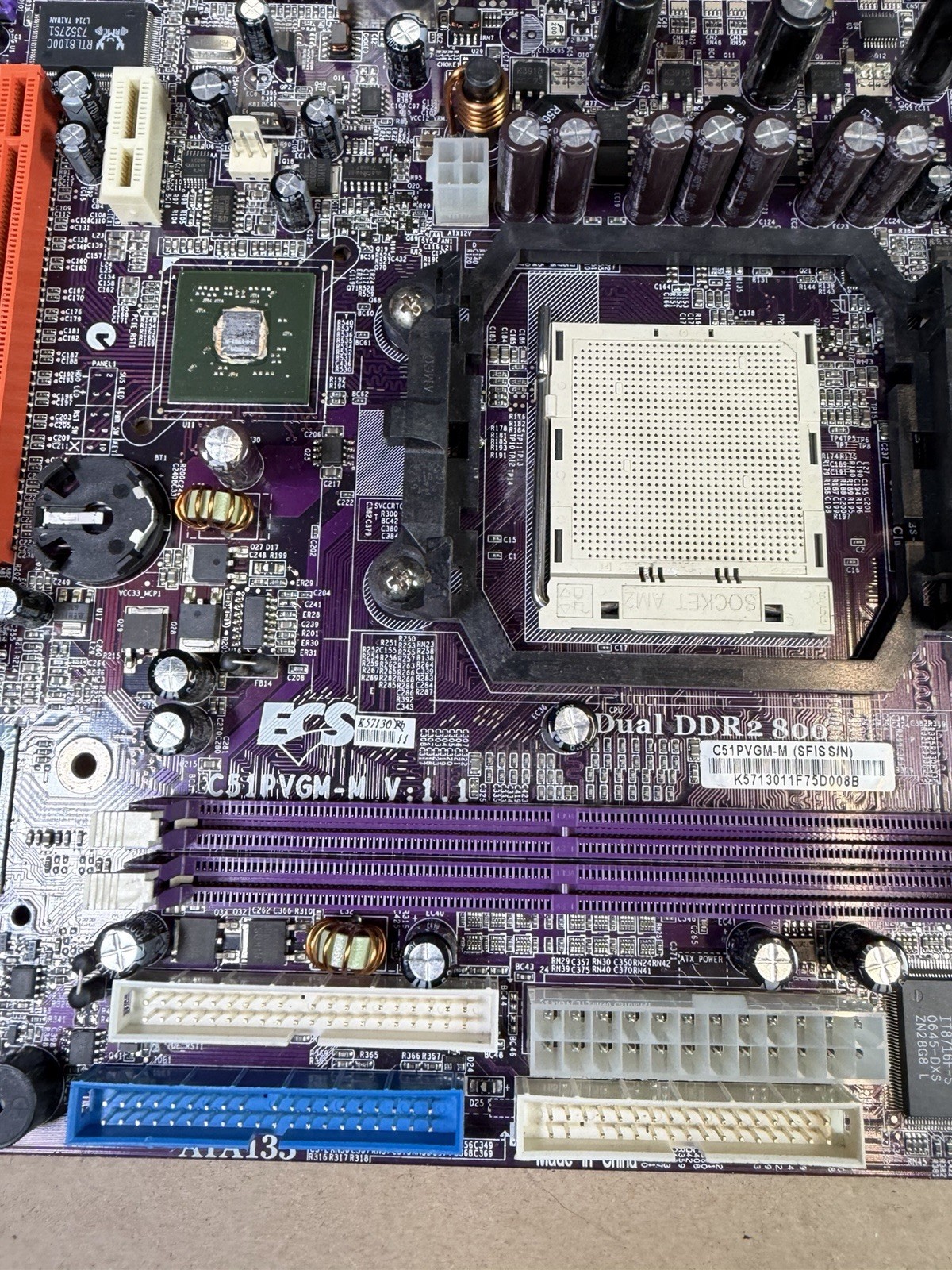 ECS HT2000 Desktop Micro-ATX Motherboard, C51PVGM-M (V1.0)