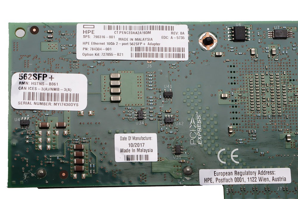 HPE 562sfp+ DualPort 10Gb SFP+ Adapter inc GBICs // Full Profile // 790316-001