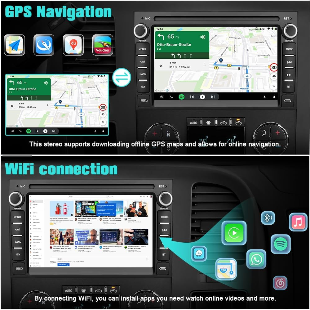 4 Core 64GB for Chevy Silverado Tahoe GMC Sierra Yukon 2007-2013 | Android Touch