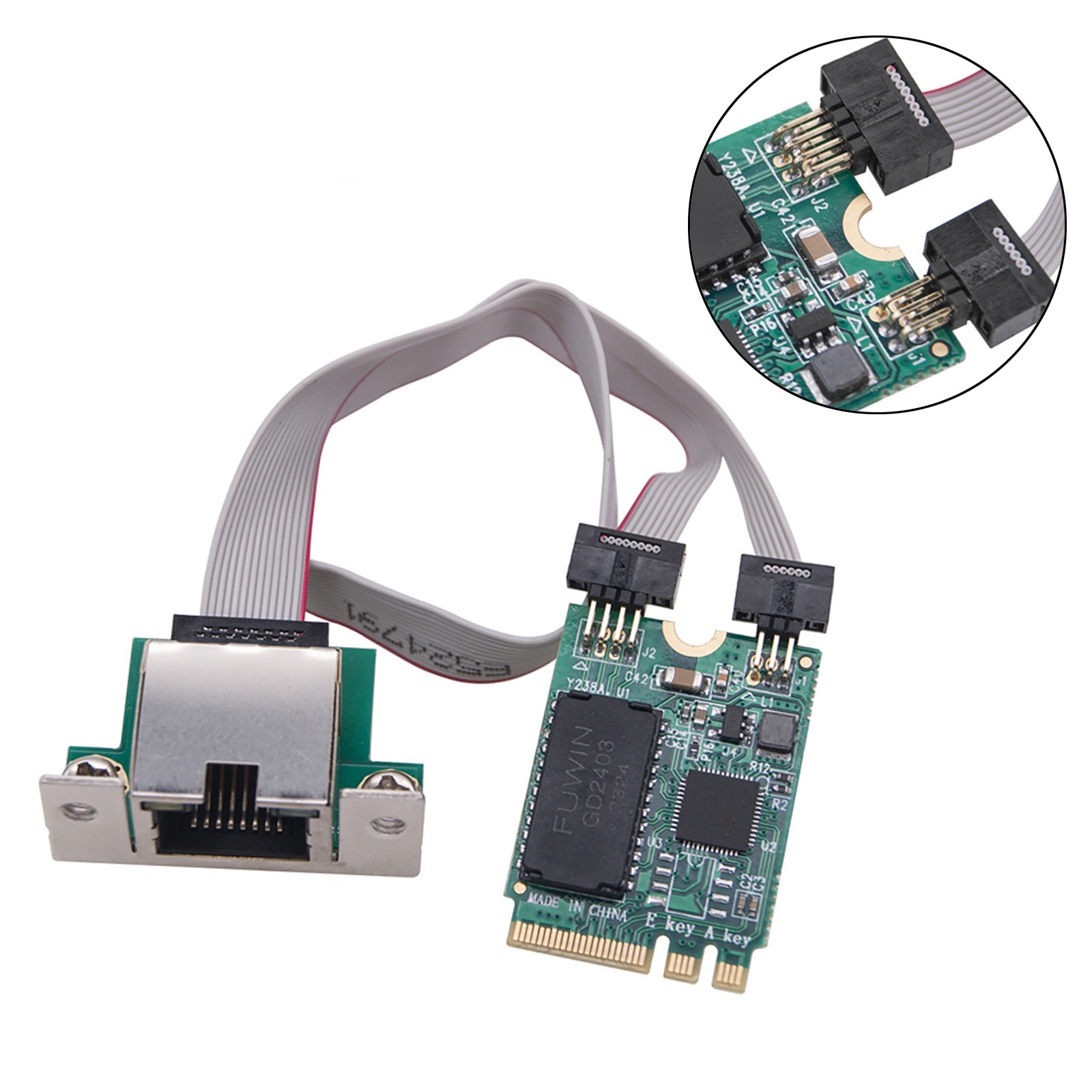 M.2 Key A+E 2.5G Gigabit RTL8125B RJ45 Ethernet Network Lan Card Chipset