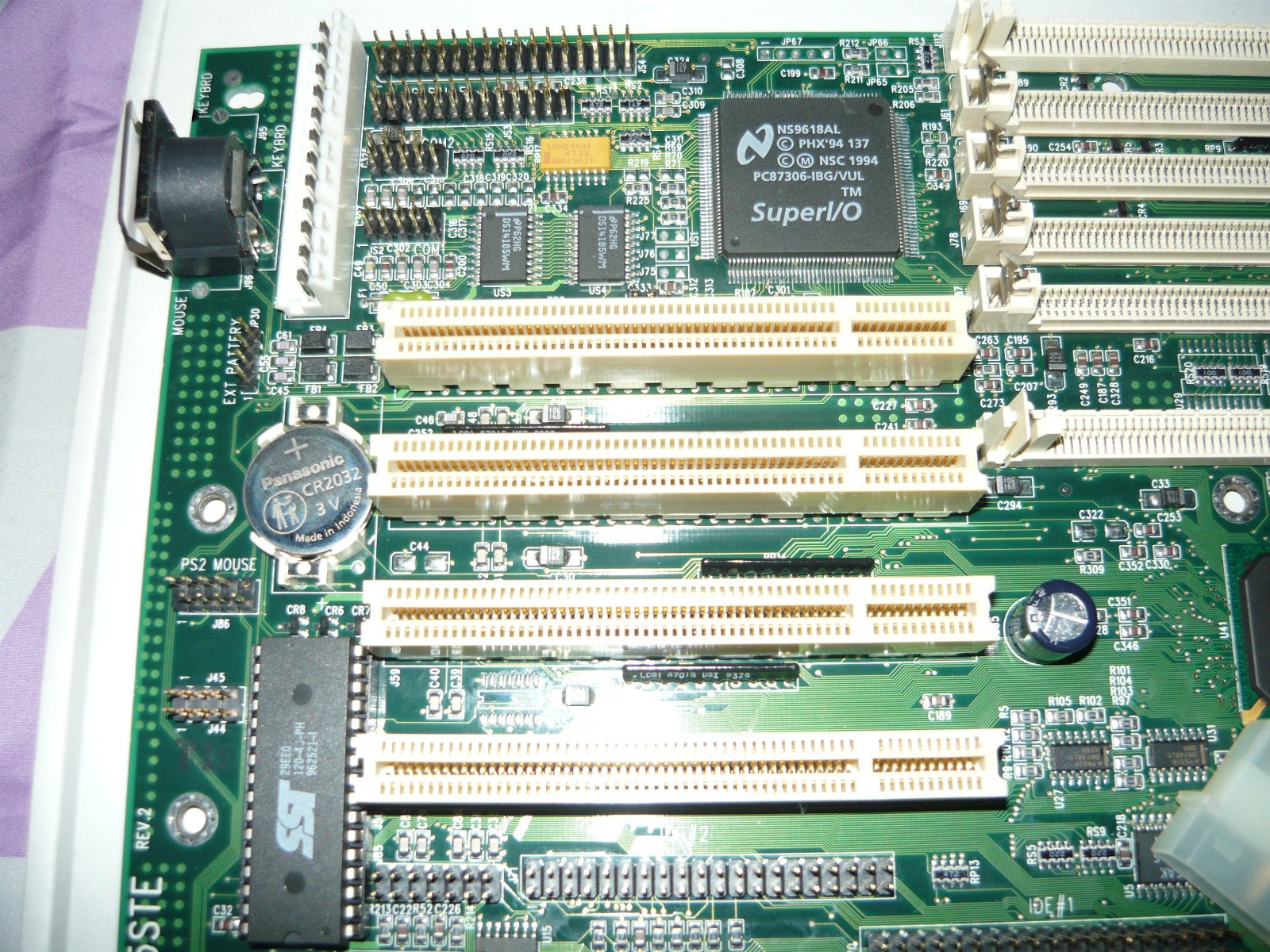 Vintage Supermicro P5STE Socket 7 Motherboard Pentium 200 6 RAM Slots Used