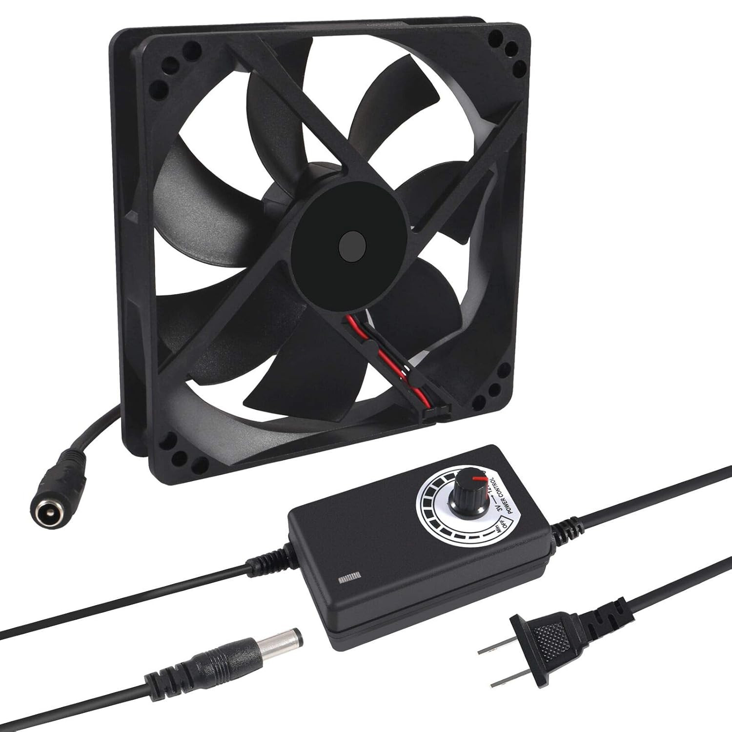 120Mm X 25Mm 110V 220V AC Powered Cooling Fan with Speed Controller 3V to 12V