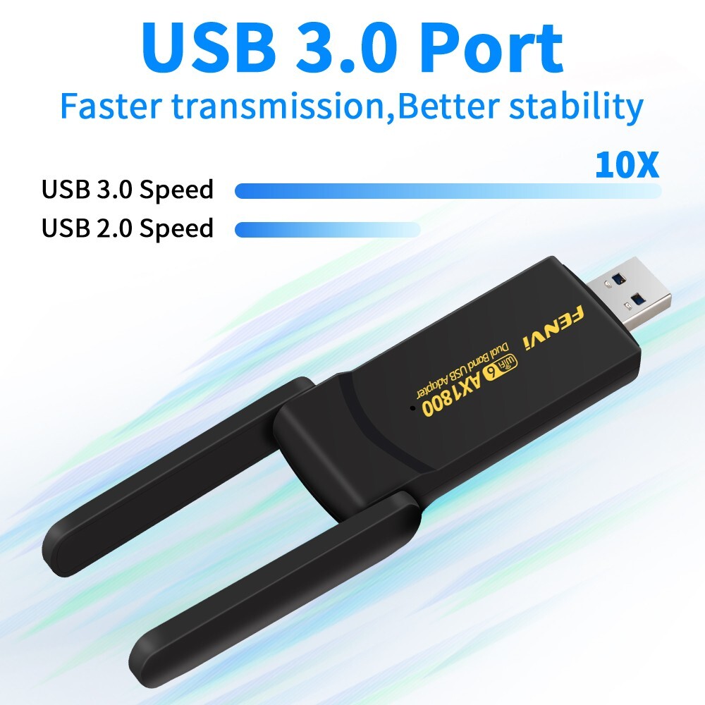 MT7921 USB WiFi 6 Card AX1800Mbps for Desktop PC Dual Band Windows 10/11 Driver
