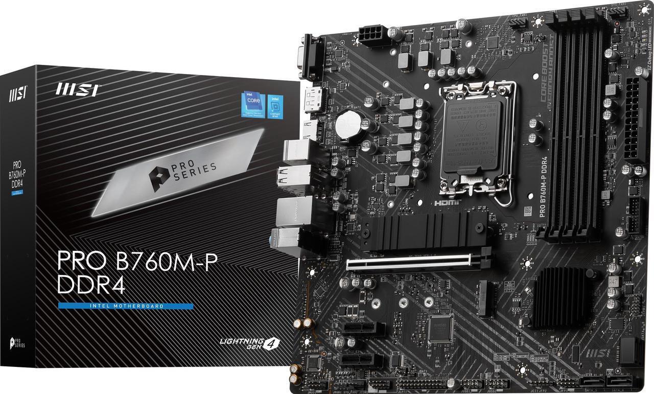 (Factory Refurbished) MSI PRO B760M-P DDR4 LGA 1700 Intel Micro ATX Motherboard