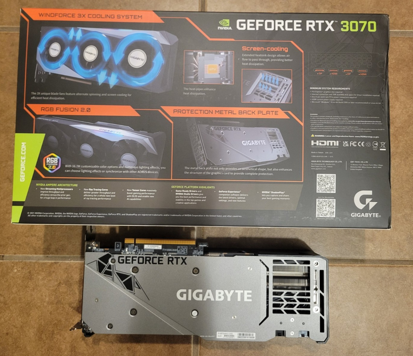 GIGABYTE GeForce RTX 3070 GAMING OC 8G GDDR6 Graphics Card w/ Original Box