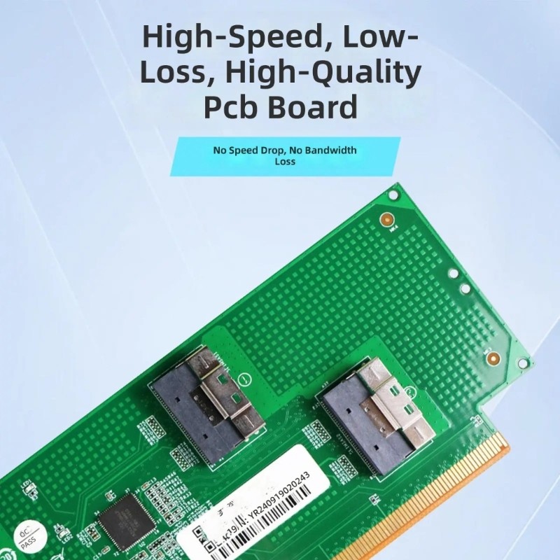 PCIe4.0 X16 Extension Card with Double SFF 8654 Port For Fast Data Servers