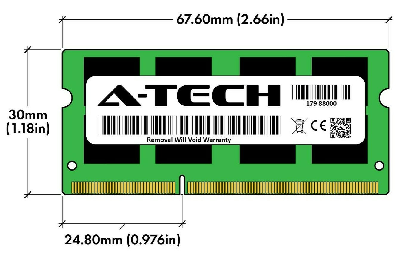 A-Tech 8GB DDR3 1600 PC3-12800 Laptop SODIMM 204-Pin Memory RAM PC3L DDR3L 1x 8G