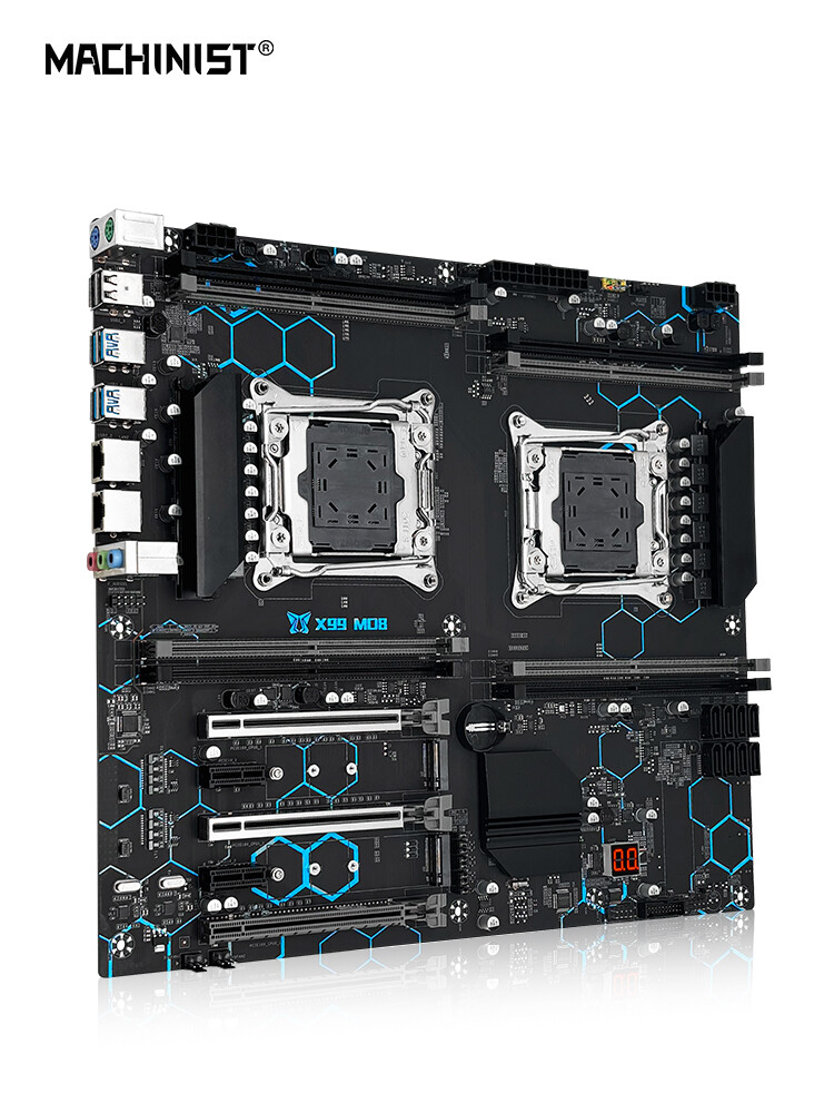 MACHINIST X99 Dual CPU Motherboard LGA 2011-3 DDR4 NVME M.2 8 RAM for Xeon V3 V4