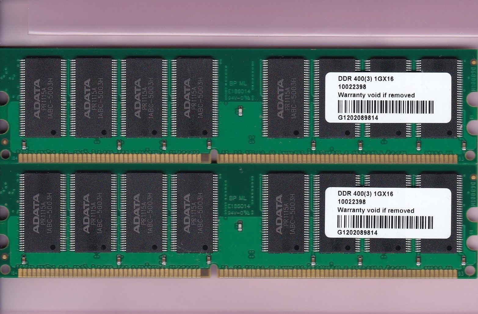 2GB 2x1GB PC-3200 ADATA AD1U400A1G3-2 DDR-400 DESKTOP RAM MEMORY KIT DDR1 PC3200