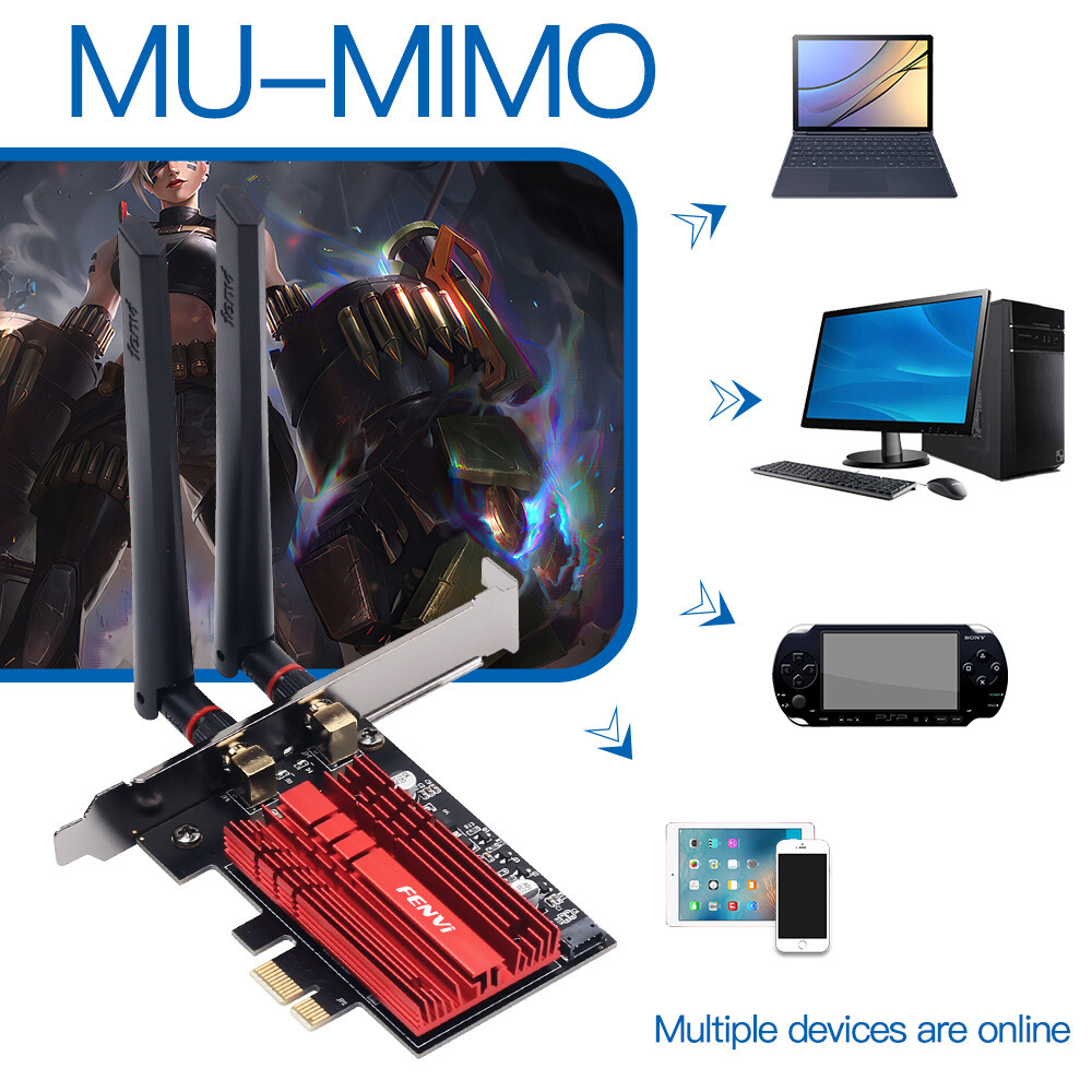 Fenvi FV-AXE3000 WiFi 6E PCIe Card AX210 5400Mbps BT5.3 Win11/10 for Desktop
