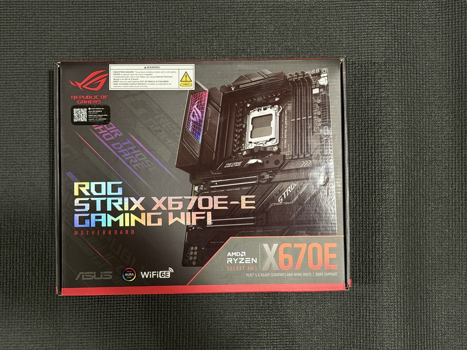 ASUS ROG Strix X670E-E Gaming WiFi AM5 ATX AMD Motherboard Bent Pins (as Is).