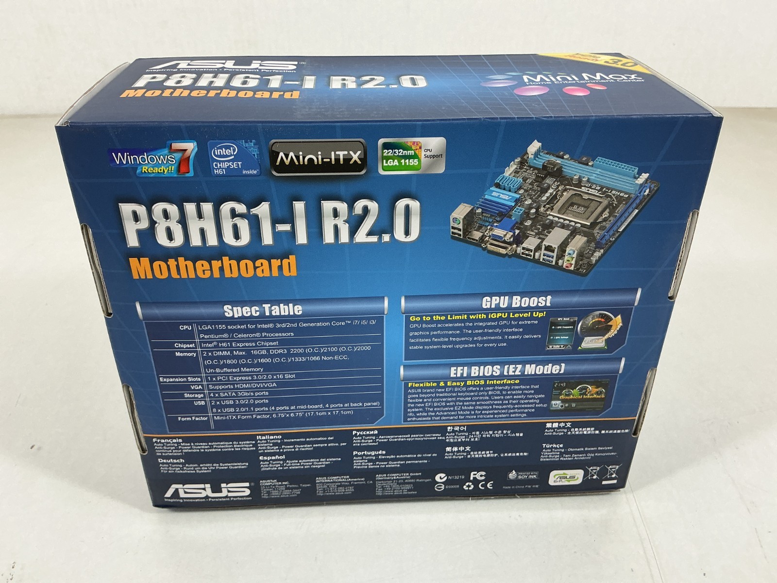 ASUS P8H61-I R2.0 Mini-ITX LGA 1155 DDR3 – P8H61-I R2.0