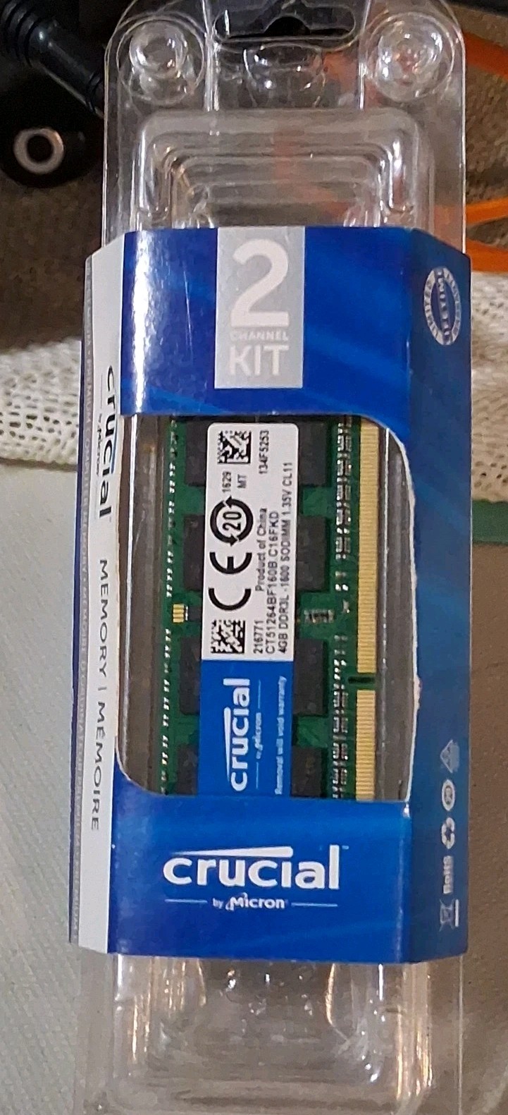 CRUCIAL 8GB 2x 4GB PC3-12800 Laptop SODIMM DDR3 1600 MHz Memory RAM PC3L DDR3L