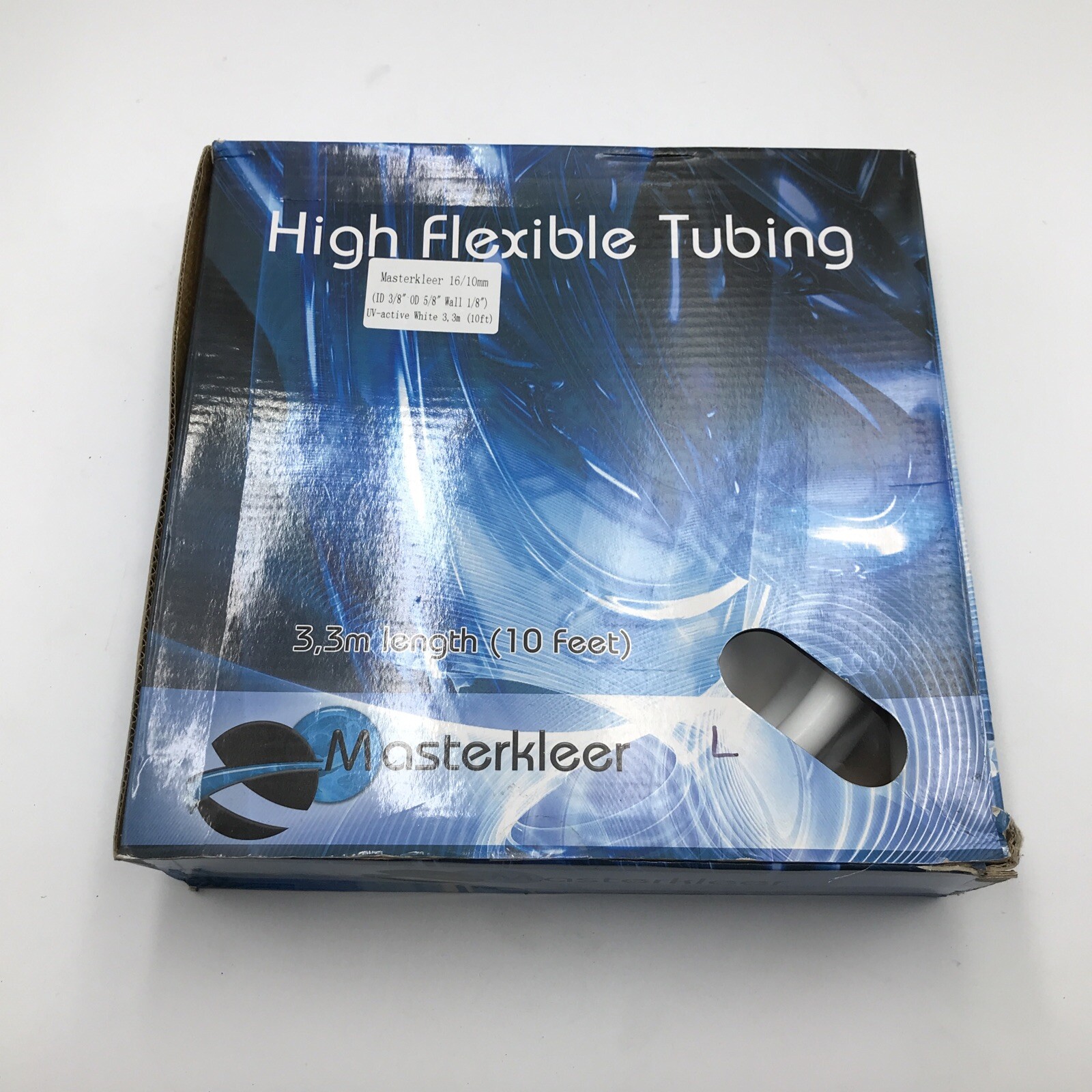 Masterkleer 16/10mm High Flexible Tubing 3/8″ ID x 5/8” OD 10 Ft UV White