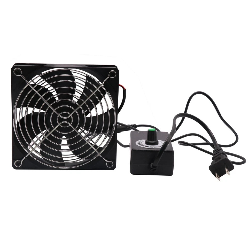 120mm 110V-120V AC Powered Fan with Vriable Speed Controller Cooling For pet box