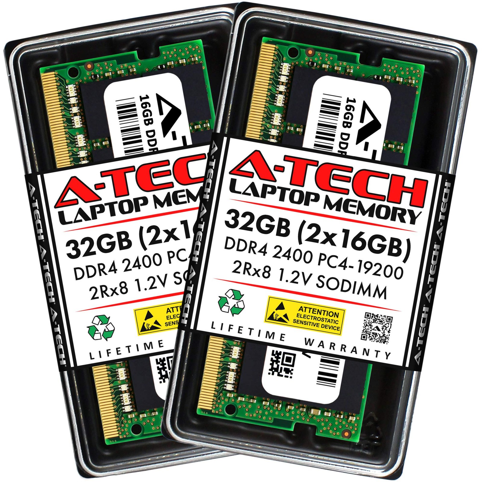 A-Tech 32GB (2x16GB) DDR4 2400 MHz SODIMM Kit (2 x 16GB), Multicolor