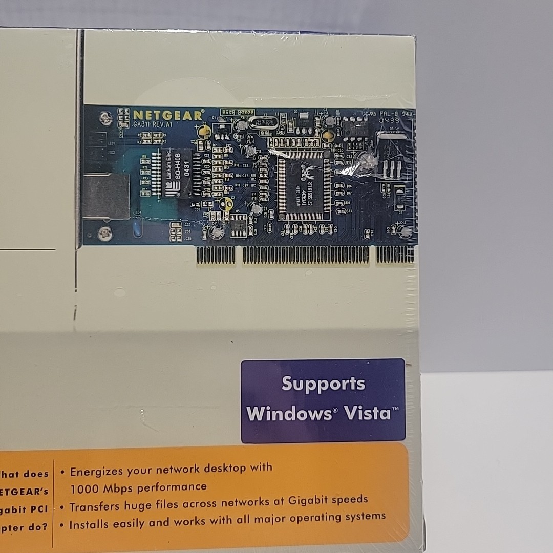 Netgear Gigabit Ethernet PCI Adapter GA311 1000 MBPS Performance 2006 Vintage