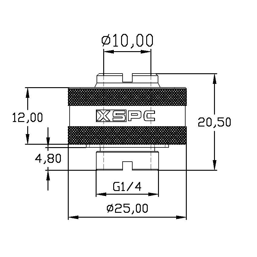 XSPC G1/4″ 1/2″ ID, 3/4″ OD Fitting V2 and 90 Degree Rotary Fitting, Matte Black