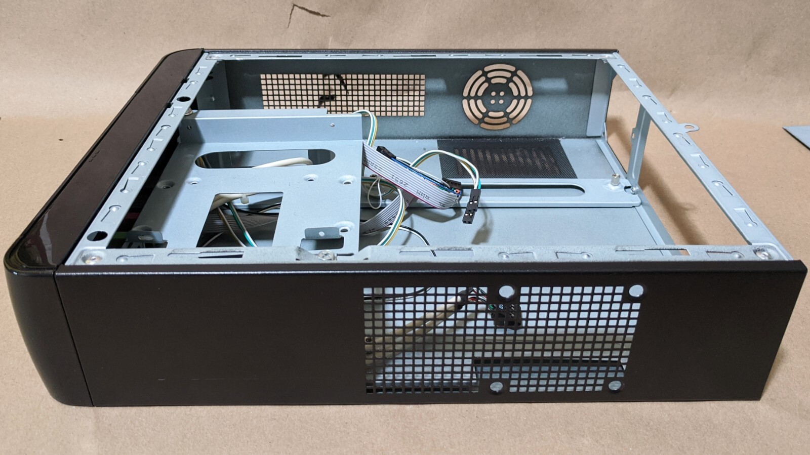 Empty Linkworld DIY Black Mini-ITX Media Center HTPC Desktop/Tower PC Case