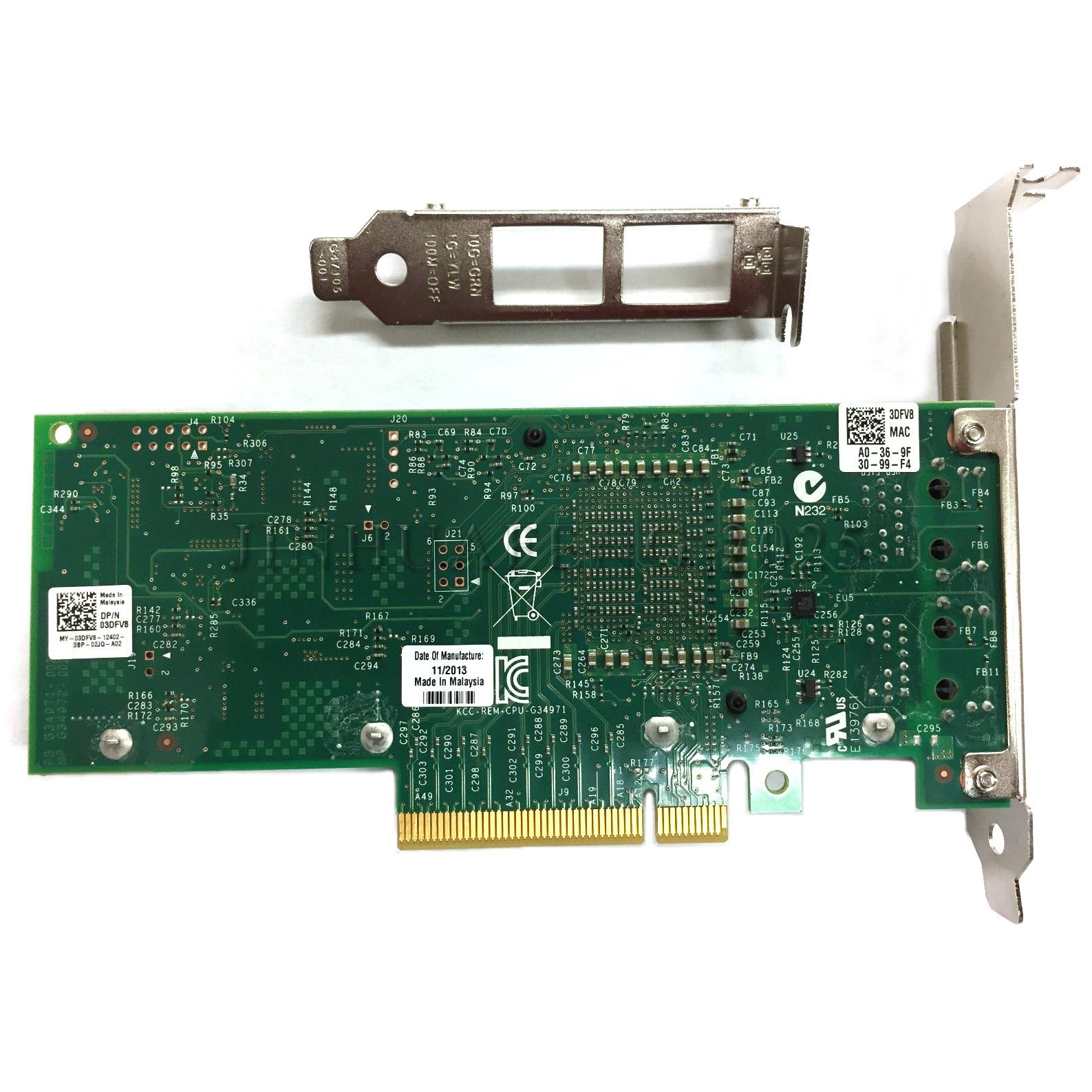 INTEL/DELL X540-T2 10GbE Genuine CONVERGED DUAL PORT NETWORK ADAPTER K7H46 3DFV8