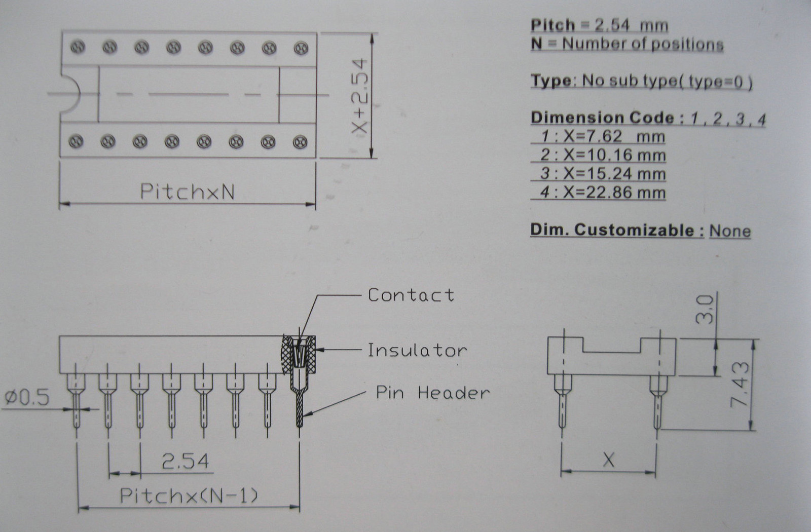 30 pcs IC Socket Adapter Round 16 Pin Headers & (IC) Sockets Pitch 2.54mm X=7.62