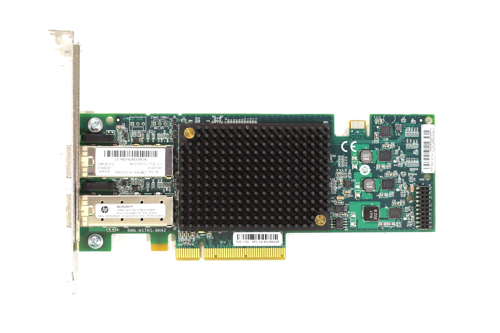 HP NC552SFP Dual-Port 10GbE PCIe x8 Server Network Adapter P/N:615406-001 Tested