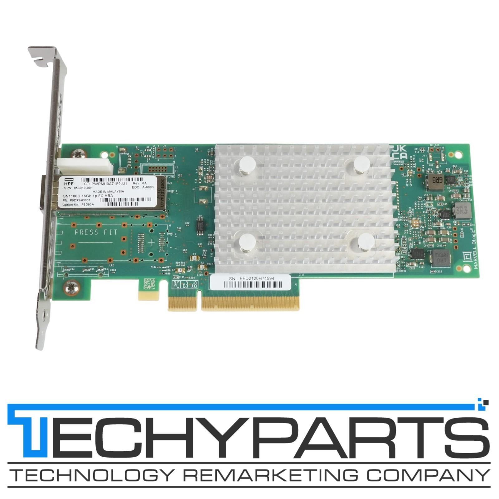 HPE 853010-001 StoreFabric SN1100Q 16Gb 1-port PCIe 2.0 x8 Fibre Channel HBA