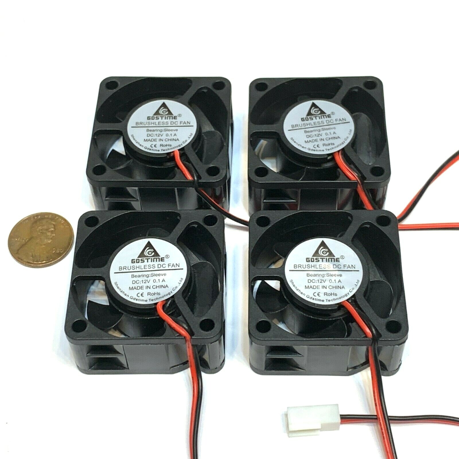 4 Pieces Fan 12v mini 40mm x 20mm 2pin 4020 dc mini micro brushless cooling A39
