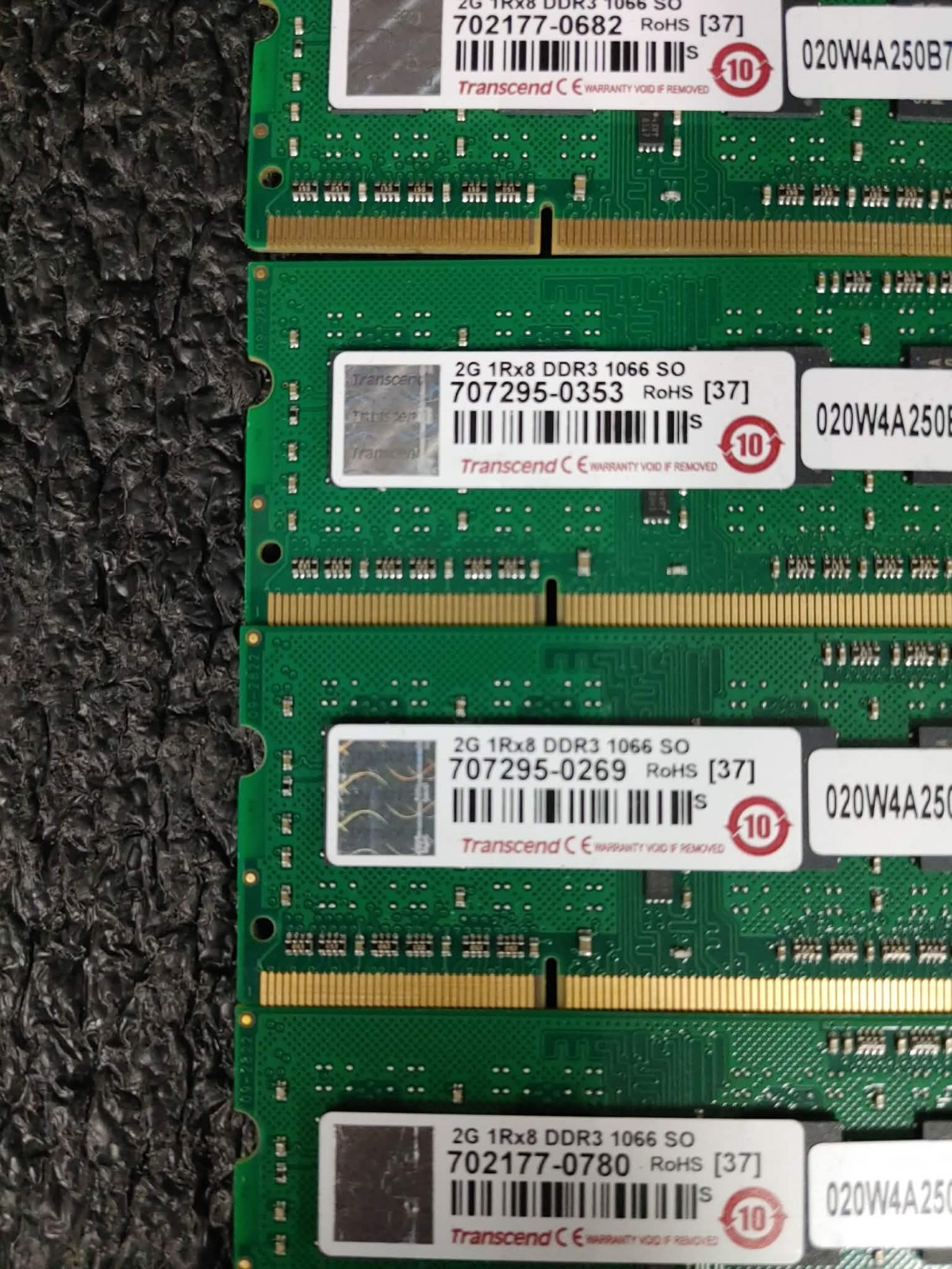 Lot 4 Transcend 2GB 1Rx8 PC3-8500 DDR3-1066 SO-DIMM non-ECC Desktop Memory