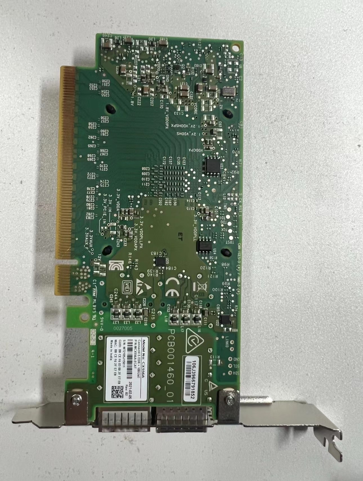 Mellanox MCX556A-ECAT ConnectX-5 100G Dual Port EDR QSFP28 PCIe 3.0 x16 Adapter