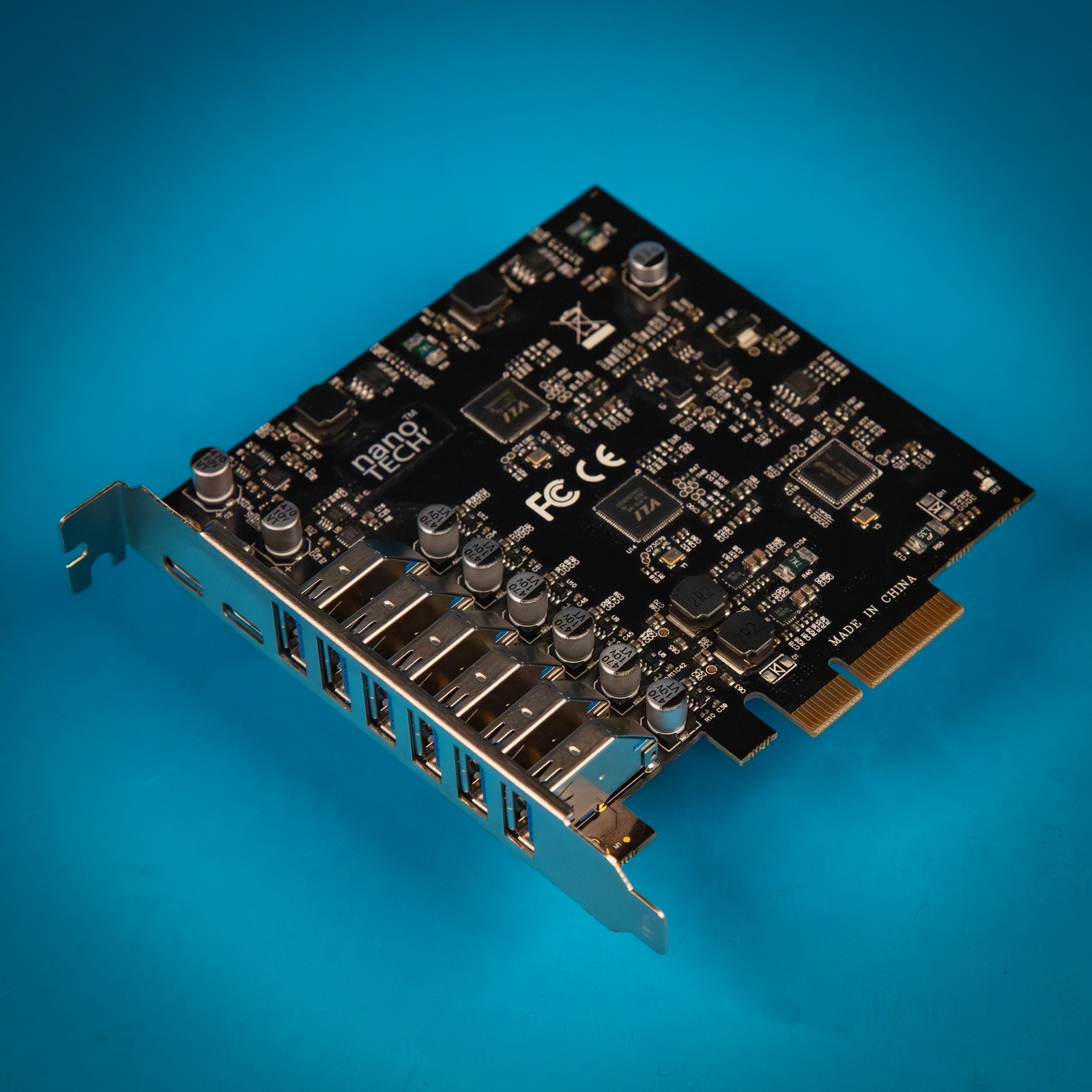 NanoTech USB 3 PCIe Card PCIe X1 USB 3 / Gen1 Expansion Card 6x USB-A / 2x USB C