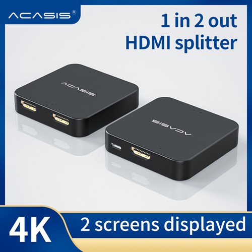 Acasis HDMI Splitter 1 in 2 Out 4K@60Hz Ultra HD Distributor Box Supports ABB